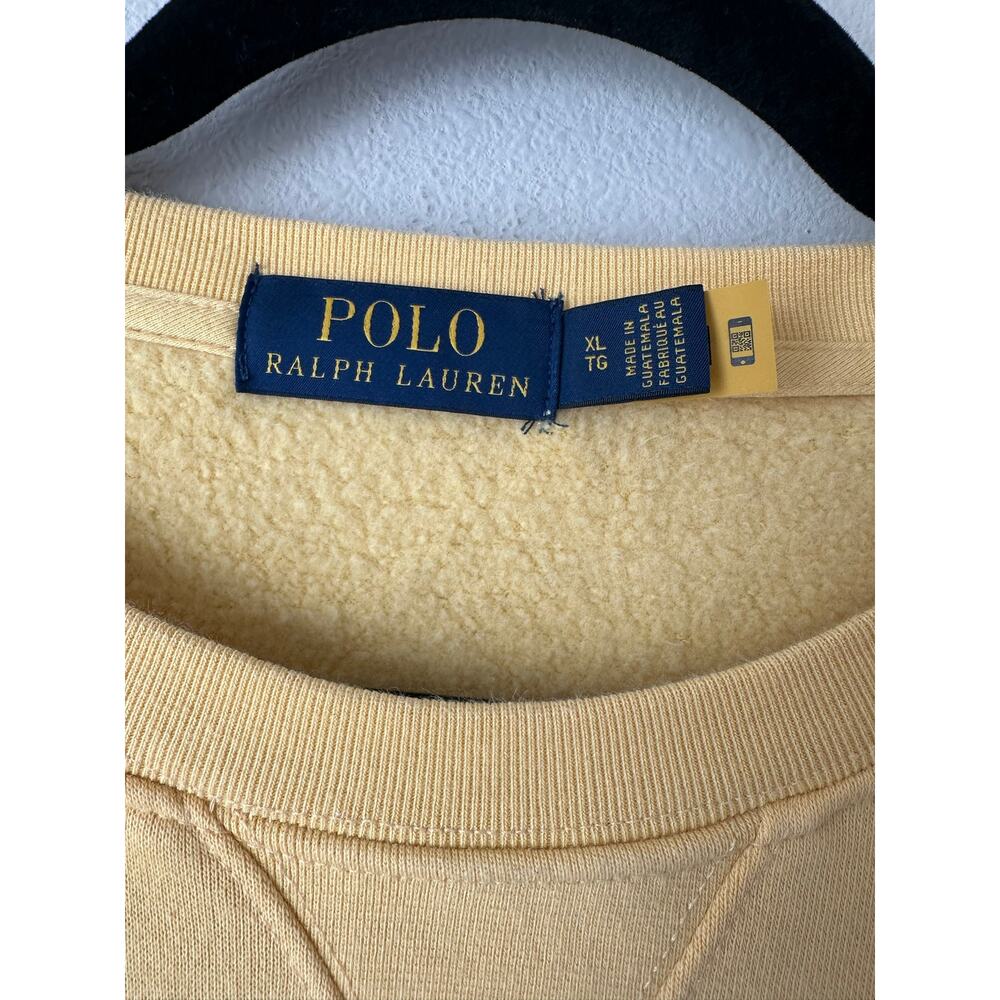 Polo Ralph Lauren Polo Bear Beach Ball Fleece Crewneck Sweatshirt XL Yellow - Picture 3 of 5